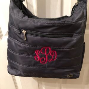 Lug charcoal shoulder bag